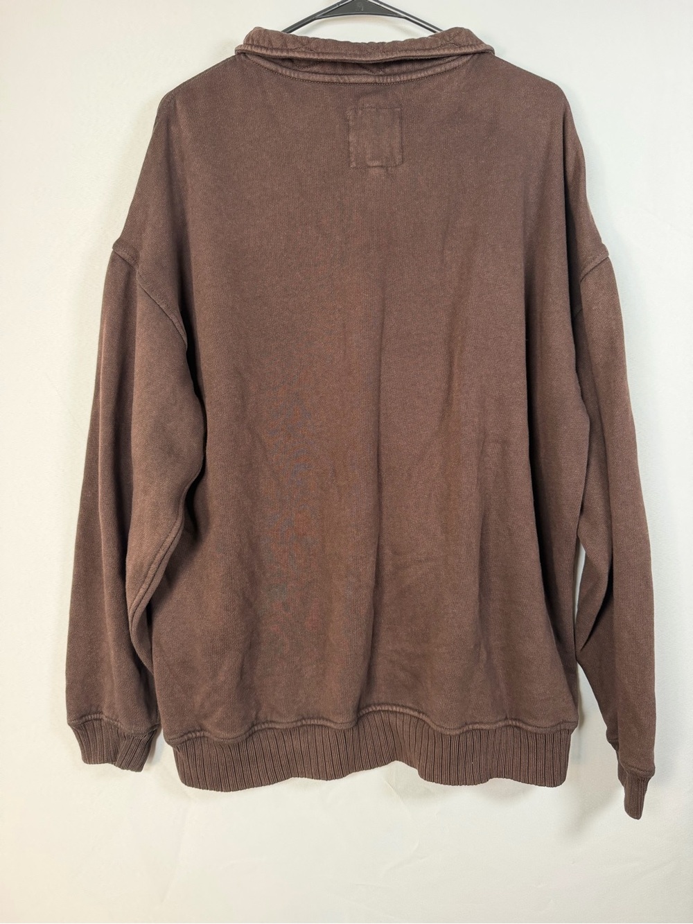 Aerie Women’s S/P Brown Oversized Snap Neck Pullover Sweatshirt Fleece Lined - Picture 4 of 10
